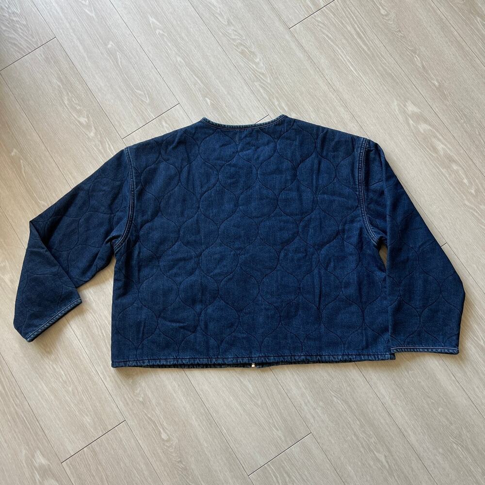 Madewell Quilted Denim Jacket Womens XXL Blue Boxy Fit - Picture 4 of 11